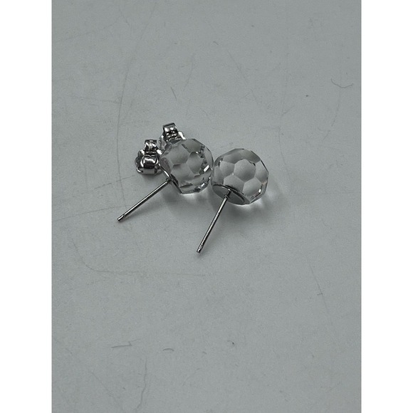 Swarovski SAL Vintage AB Crystal Disco Ball Stud 14k over 925 Earrings in Box - Picture 7 of 14